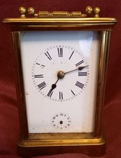 Aiguilles 19thC 8 Day Alarm Repeater Brass Carriage Clock Runs For Restoration