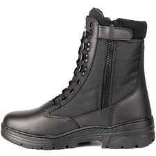 Black leather side zip - side, army