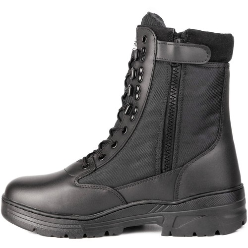 Black leather side zip - black,
