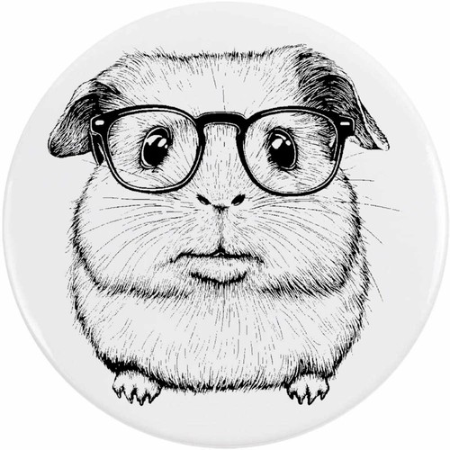 Guinea pig glasses button - pig, glasses'
