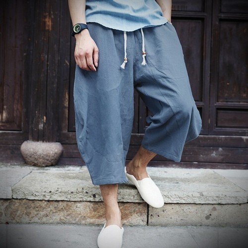 Men cropped wide leg - cropped, trousers
