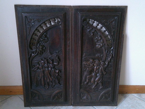 Pair beautifully carved - of,