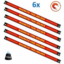 6pcs 18" Magnetic Tool Strip Holder Bar Rail Rack Wall Mounted Bits Storage Rack