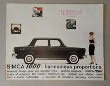 Simca 1000 Brochure c.1962