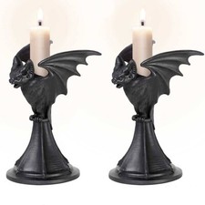 Vespertilio Bat Candlestick Holders Set of 2, Gothic Ornament, Alchemy England