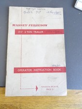 Massey-Ferguson 17-7 3 Ton Trailer Operator Instruction Book