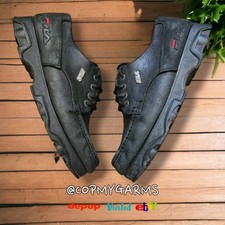 Men’s Black 90s Fila Suede & Leather Moc Toe Shoes – UK 10 – Preppy Style