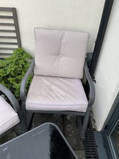 Wrought Iron Rocking Chair Patio Set - Two rocking chairs and glass-top table