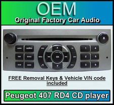 Peugeot 407 car stereo CD player Peugeot RD4 radio + FREE Vin Code and keys