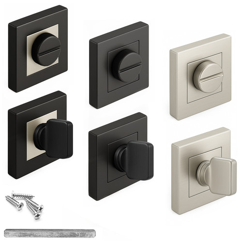 Square bathroom thumb turn - thumb,