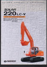 Daewoo "Solar 220LC-V" Crawler Hydraulic Excavator Brochure Leaflet