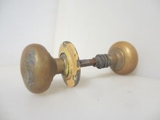 Victorian Brass Door Knobs Handles Old Architectural Antique 1 Plate