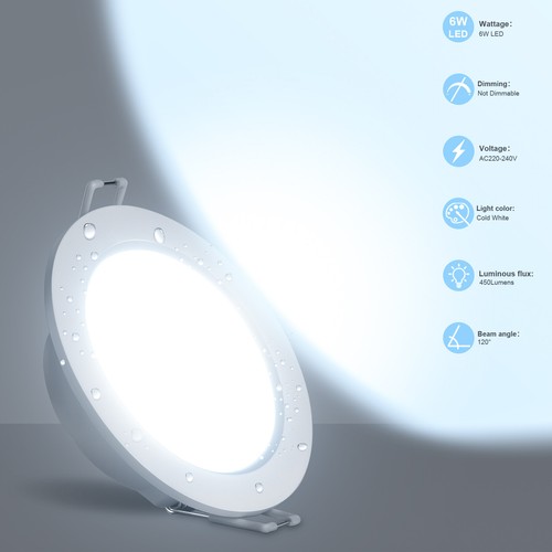 6pcs recessed led - recessed, flat