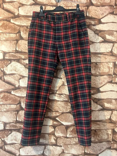 Zara tartan trousers red/