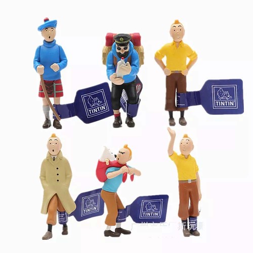 6pcs les aventures tintin - les,