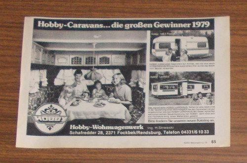 Rare advertising hobby caravan - hobby,