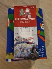 Next Christmas Boys Christmas Duvet Cover & Pillowcase Set, Dinosaurs & Santa