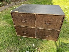 VINTAGE 20s/30s WINEL CARD INDEX SYSTEM 4 DRAWER LIBRARY FILING STORAGE DESK