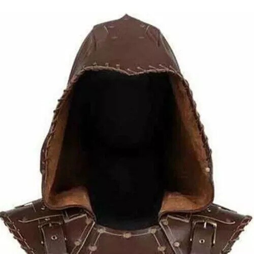 Viking leather medieval - viking, hood