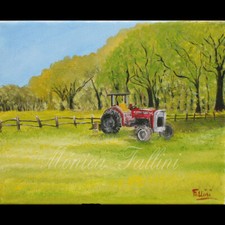 Texas country tractor painting