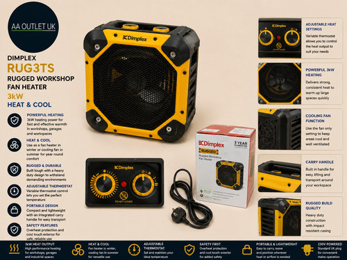 Dimplex rug3ts 3kw fan heater - 3kw,