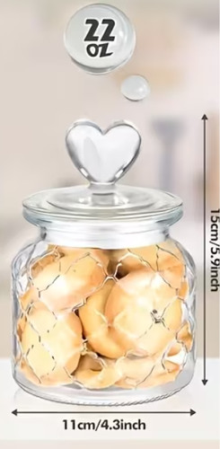 Glass storage jar 650ml 22oz - glass,