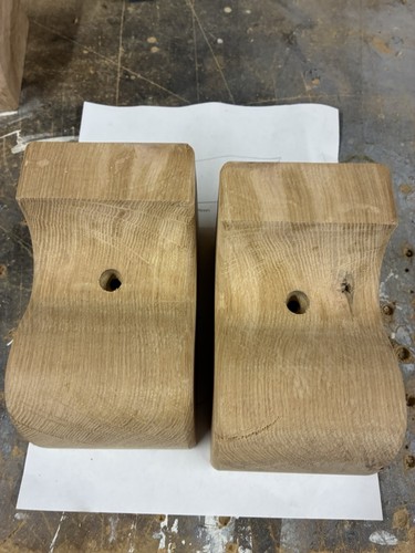 Pair solid handmade oak - handmade,
