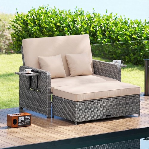 Wicker outdoor daybed - pe,