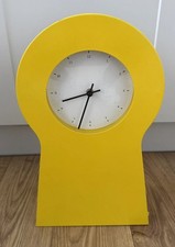 Vintage IKEA Clock Yellow Metal Cabinet With Shelf Retro Working PS 1995