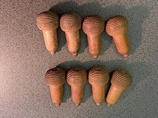 8 Vintage Turned Wood Treen Light Switch Toggles / Toggle Switch Cord Ends Pulls