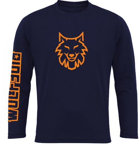 Navy mountain bike jersey - mountain, by