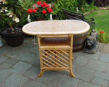 Vintage Retro Bamboo Cane & Rattan Bistro Table Patio/Conservatory Prop Display