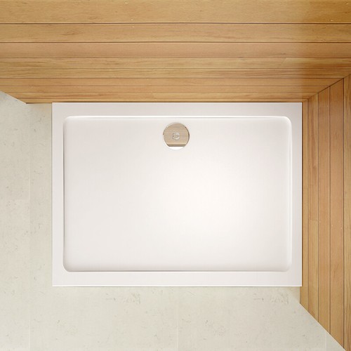 Shower door stone tray - door, tray/waste