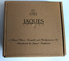 Vintage Jaques Of London Wooden Travel Chess Backgammon Set Slide Front Storage