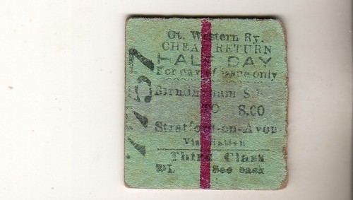 Railway ticket gwr stratford - railway,