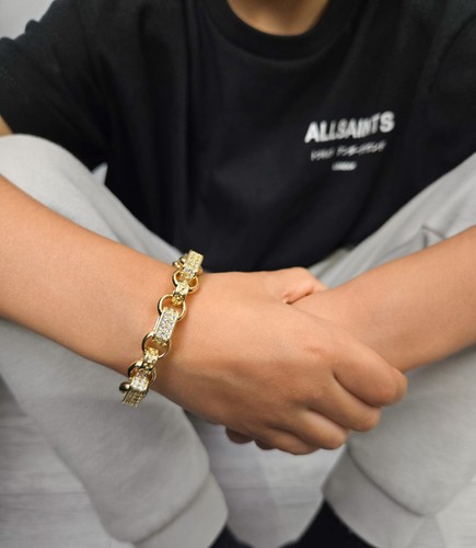 Kids gold belcher bracelet - gold, 9m