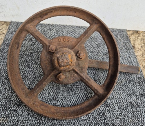 Vintage cast iron cart wheel - vintage,
