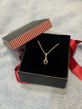 9ct Gold Ruby Diamond Teardrop