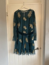 Monsoon Teal Embellished Mesh