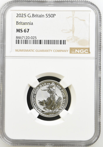 Britannia silver 50p coin - 50p, 2025