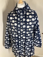 Ladies Waterproof Daisy Jacket Navy Hooded Raincoat By Urban Essentials Large.