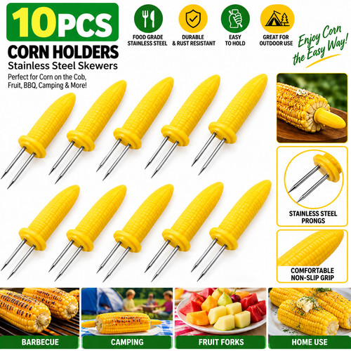 10pcs corn holders stainless - corn,