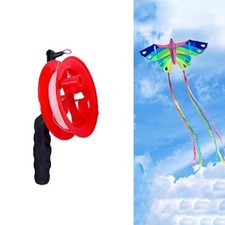 100M Flying Kite White Line String with Reel Handle Winder Grip Wheel Board**