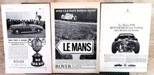 ROVER BRM GAS TURBINE  -  3  SCARCE VINTAGE ADVERTS  -  ORIGINAL