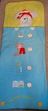 Children's Green And Blue Sleeping Bag With Mouse Design And Bedtime Checklist