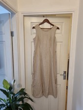 Linen Mix Midi Dress Natural