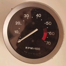 Vintage MGB 80mm Diameter Rev Counter / Tachometer & Brackets