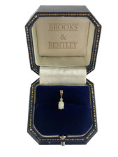 Opal and Diamond Pendant 9ct Yellow Gold Diamond and Fire Opal Pendant