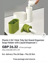 Sink Tidy Organiser & 250ml Soap Dispenser Bathroom Kitchen Space Saving Caddy