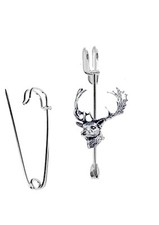 A63 Fallow Deer Head English Pewter on a 6.35cm 2.5" kilt blanket brooch pin